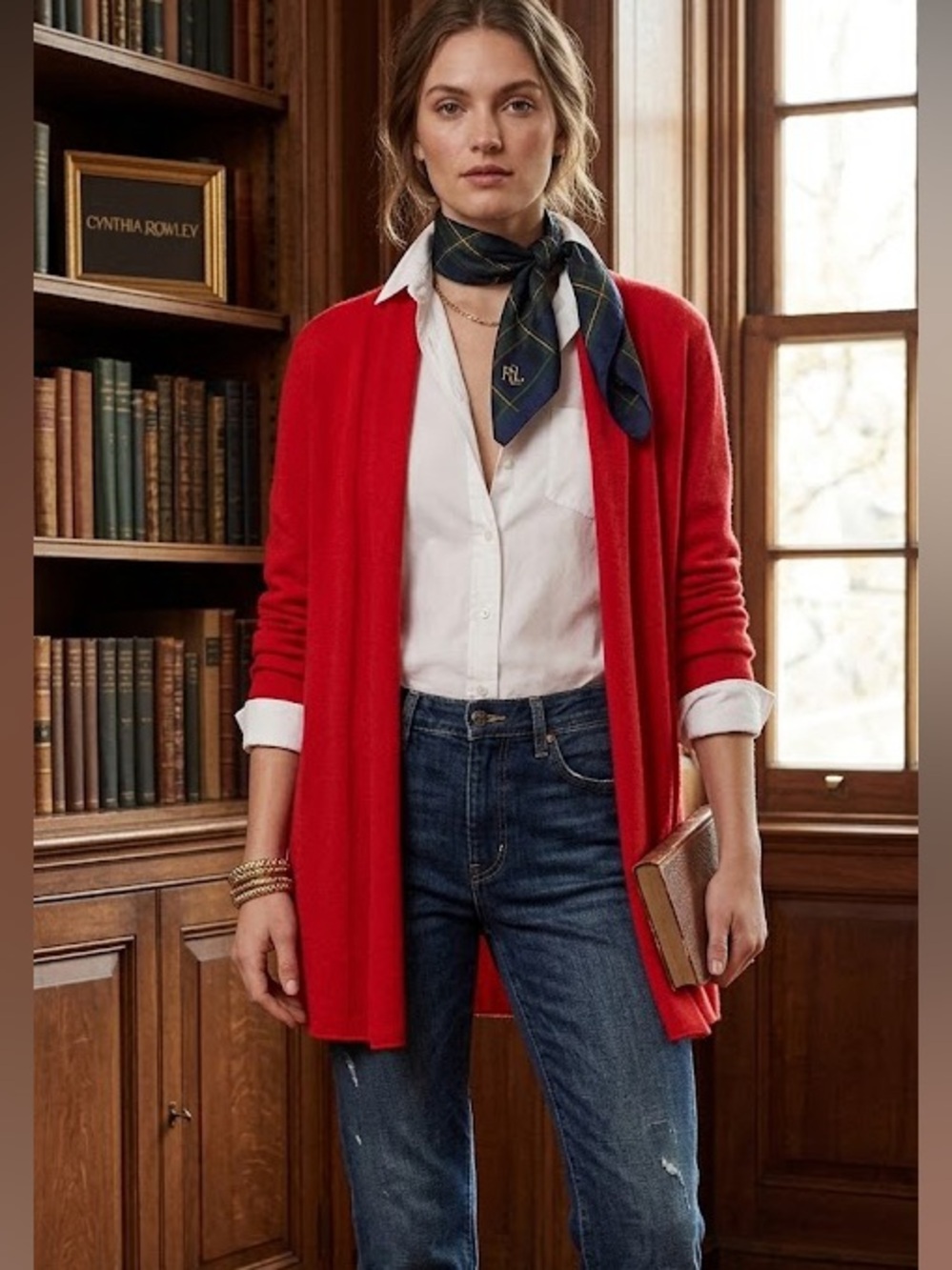 Cynthia Rowley 100% Cashmere 2-Ply Cherry Red Cardigan Sweater Medium
